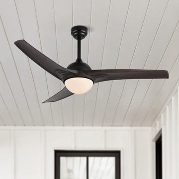 Sully 52" Contemporary Industrial Iron/Plastic Mobile-App/Remote-Controlled 6-Speed Propeller Integrated LED Ceiling Fan